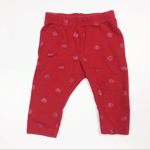 Baby Gap Print Stretch Jersey Leggings Red 0-3M